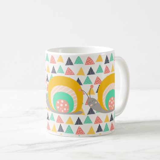 Mug Bon escargot sur les triangles (Devant droit)