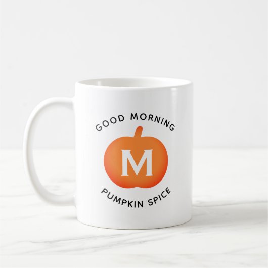 Mug Bon Matin Citrouille épice orange Citrouille Monog (Gauche)