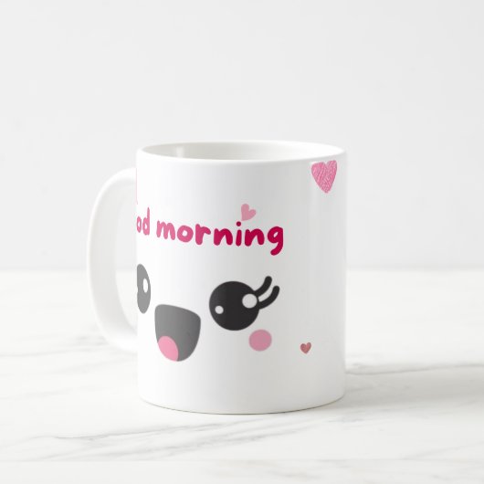 Mug bon matin mignon rose (Devant gauche)