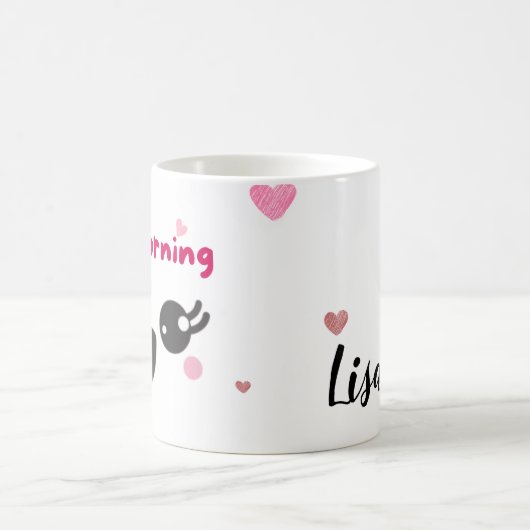 Mug bon matin mignon rose (Centre)