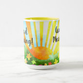 Mug Bon Matin soleil et fleurs joyeux (Centre)