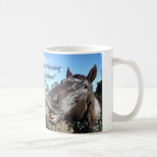 Mug Bon matin Sunshine Funny Face cheval brun (Droite)