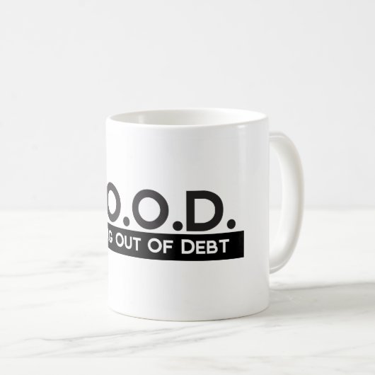 Mug Bon sortir de la dette (Devant droit)