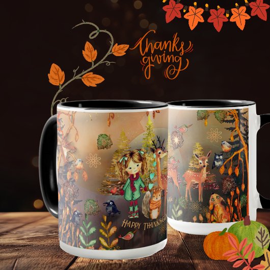 Mug Bon thanksgiving Animaux des bois