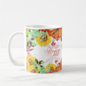 Mug Bon thanksgiving Automne Citrouille Floral (Gauche)