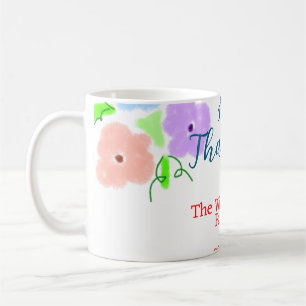 Mug Bon thanksgiving bleu violet rose ajouter famille
