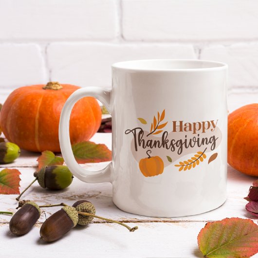 Mug Bon thanksgiving Citrouille Automne Leaves