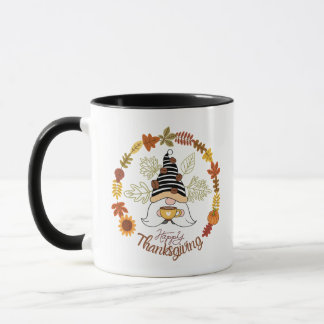Mug Bon thanksgiving Citrouille Gnome Café Autum humeu