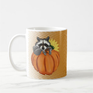 Mug Bon thanksgiving Cute Raccoon, Citrouille, Tournes