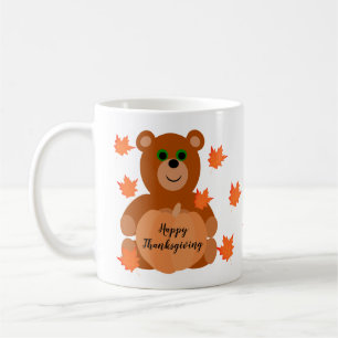 Mug Bon thanksgiving de  de l'ours en peluche Citrouil