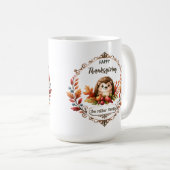 Mug Bon thanksgiving de hérisson mignon personnalisé (Devant droit)