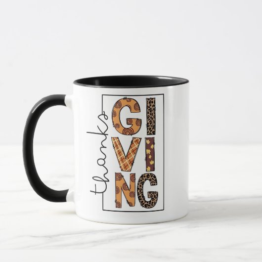 Mug Bon thanksgiving Empreinte de léopard Rainbow Turq (Gauche)