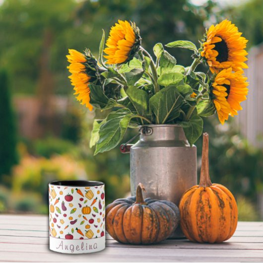 Mug Bon thanksgiving légumes motif blanc