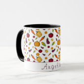 Mug Bon thanksgiving légumes motif blanc (Devant gauche)