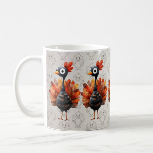 Mug Bon thanksgiving mignon Bébé coloré Turquie (Gauche)