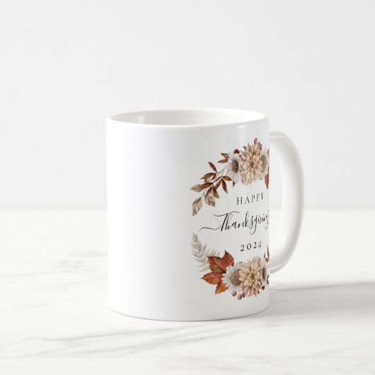 Mug Bon thanksgiving Rustic Fall Leaves (Devant droit)