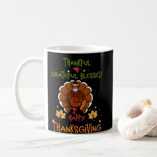 Mug Bon thanksgiving Turquie Avec Un Masque Merci (Avec donut)