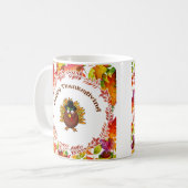 Mug Bon thanksgiving Turquie entourée de Feuilles d'au (Devant gauche)