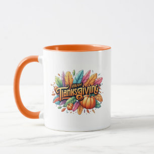 Mug Bon thanksgiving Wordart - Feuilles automnales
