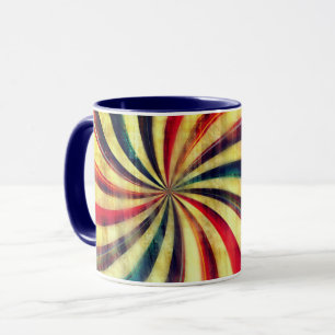 Mug Bonbon à la menthe rayé vintage tourbillon coloré