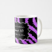 Mug Bonbon motif noir et pourpre de 16 de zèbre (Devant droit)