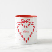 Mug Bonbons de Noël rouge féminin personnalisées (Centre)