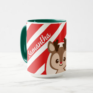 Mug Bonbons Douces Rayures de Cane de Noël Personnalis