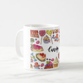 Mug Bonbons et Dessert Doodles Sweet Traitements Motif (Devant gauche)
