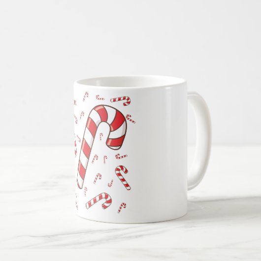 Mug Bonbons Joyeux Et Rouge Et Blanc Lumineux (Devant droit)