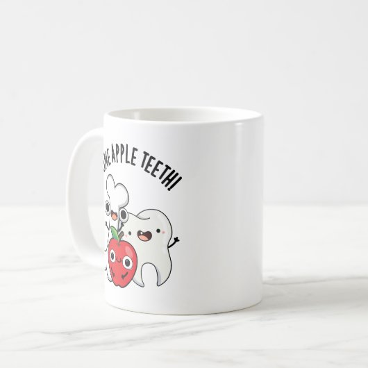 Mug Bone Apple Teeth Funny Bona Appetit Pun (Devant gauche)