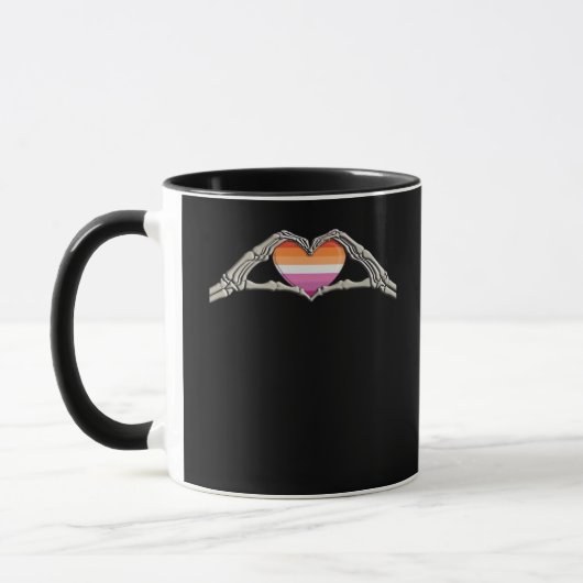 Mug Bone Hands Heart Lesbian Goth (Gauche)
