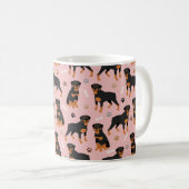 Mug Bones de chien et pattes de caféine Rottweiler (Devant droit)