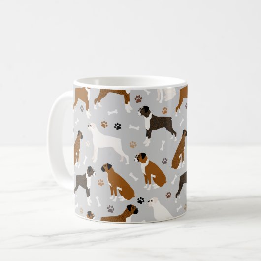 Mug Bones et pattes de chien de boxe (Devant gauche)