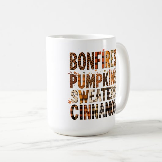 Mug Bonfires Chandails Citrouille Cinnamon - Automne A (Devant droit)