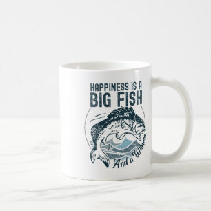 Mug Bonheur de pêche drôle est un gros poisson et un t
