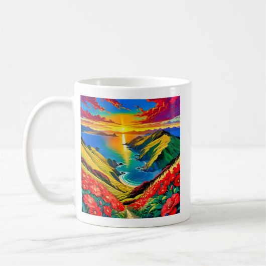 Mug Bonheur du coucher de soleil (Gauche)