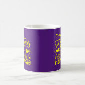 Mug Bonheur fait maison Citation violet jaune (Centre)