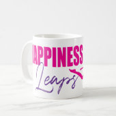 Mug Bonheur saute de coeur fille rose violet rose (Devant gauche)