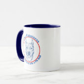Mug Bonheur vrai avec un pitbull (Devant gauche)