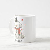 Mug Bonhomme de neige caniche Noël Chien (Devant gauche)