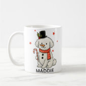 Mug Bonhomme de neige caniche Noël Chien (Gauche)