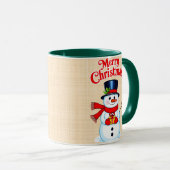 Mug Bonhomme de neige chapeau haut-de-forme noël (Devant droit)
