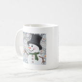 Mug Bonhomme de neige dans une tempête de neige (Devant gauche)