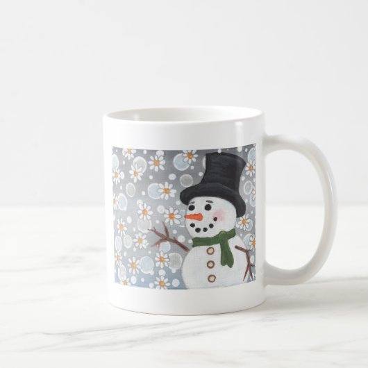 Mug Bonhomme de neige dans une tempête de neige (Droite)