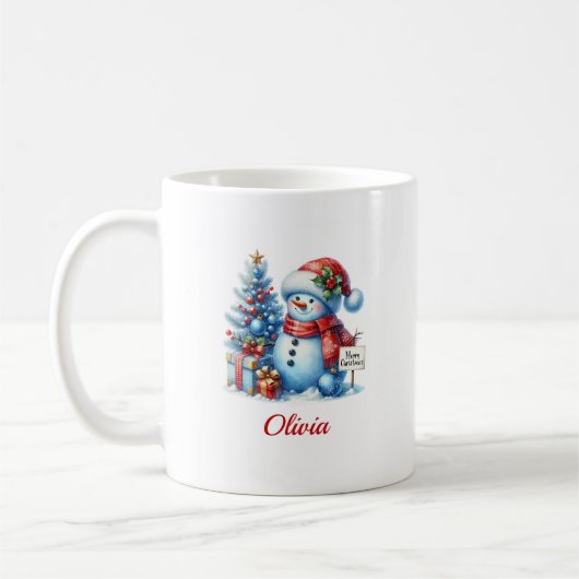 Mug Bonhomme de neige de Noël (Gauche)