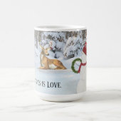 Mug bonhomme de neige de Noël avec cerf dans les bois (Centre)