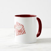 Mug Bonhomme de neige de Noël joyeux rayures rouges (Devant droit)