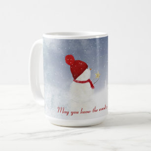 Mug bonhomme de neige de vacances avec étoile d'or