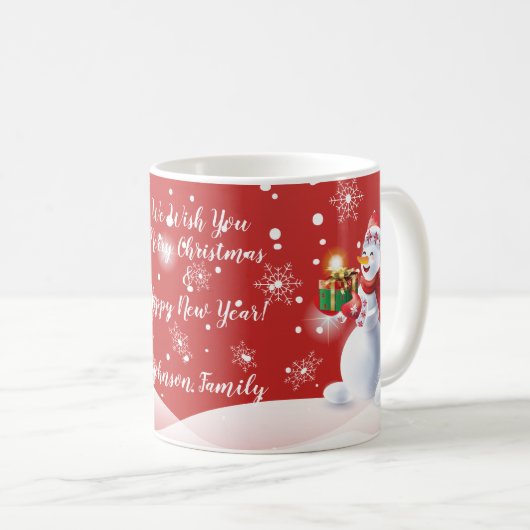 Mug Bonhomme de neige de vacances d'hiver de Noël et (Devant droit)