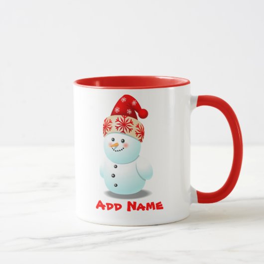 Mug Bonhomme de neige drôle (Droite)